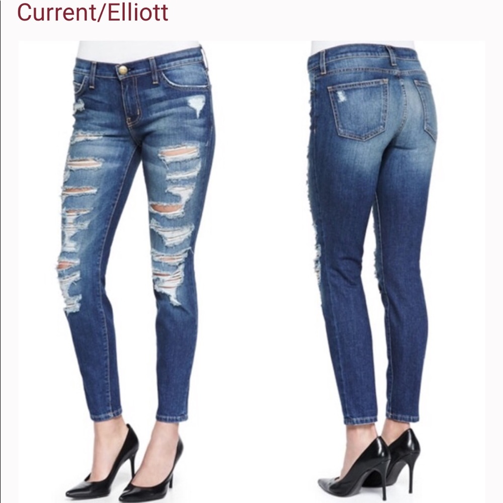 Current Elliot tattered skinny jean 27